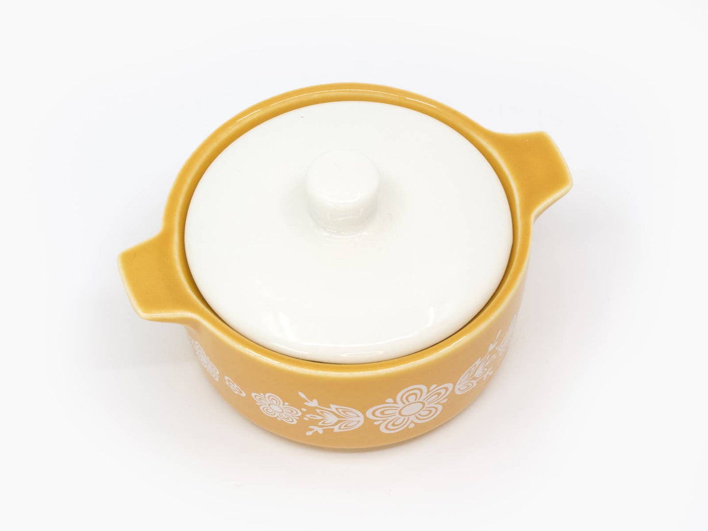 Pyrex-Inspired Butterfly Gold Casserole Ceramic Trinket Box