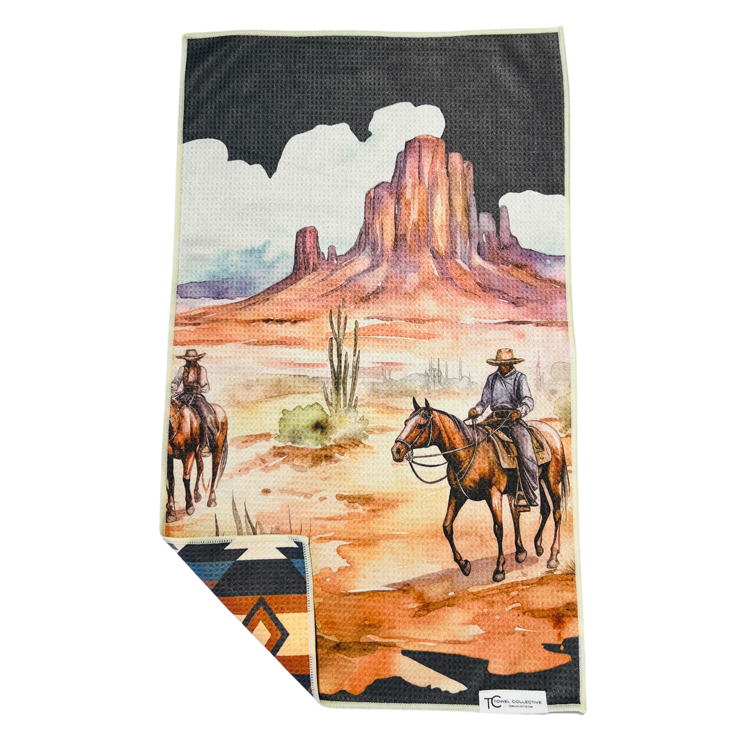 Desert Rider | Waffle Weave Microfiber Towels Kitchen & Bath - Hand Towel