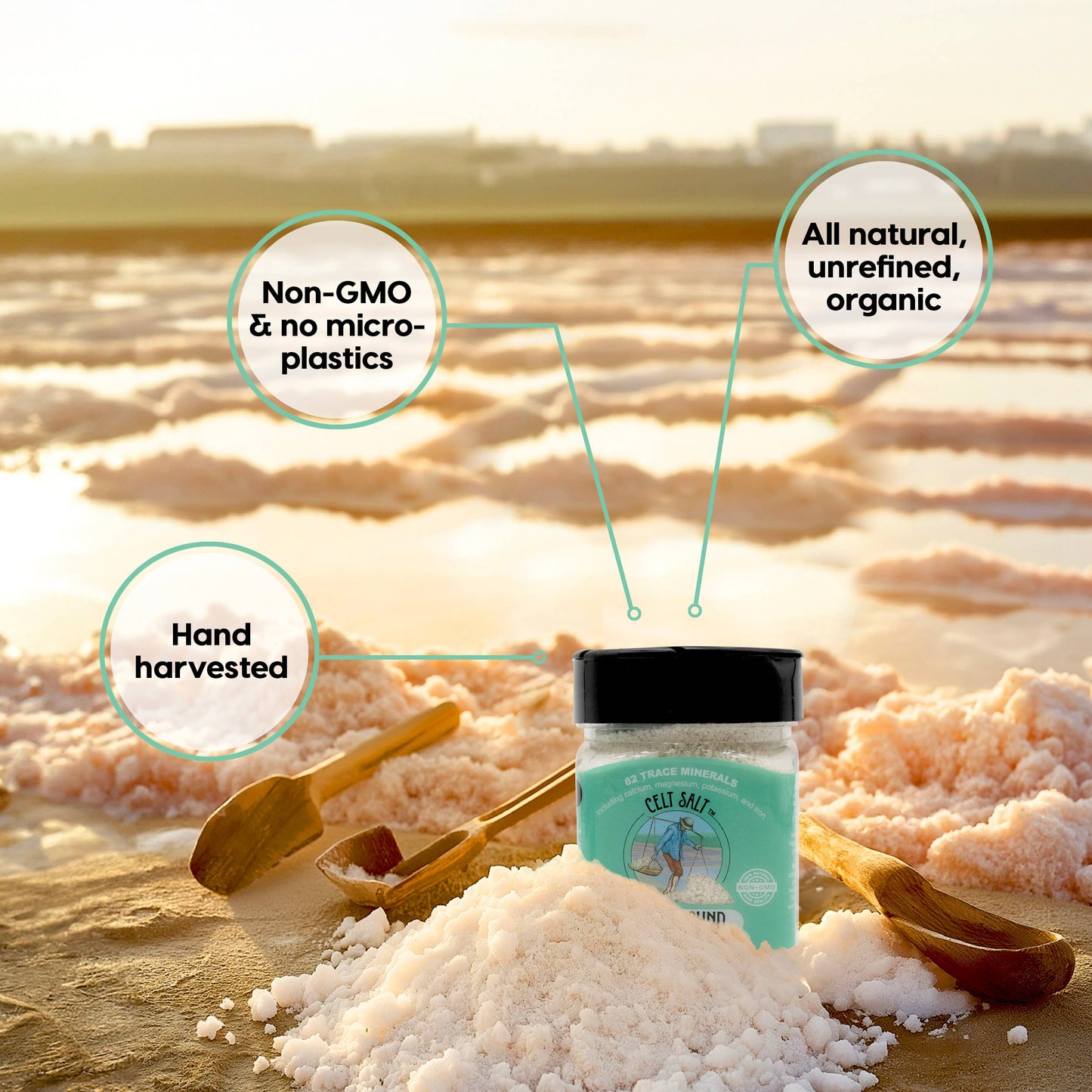 CSHKR Celtic Sea Salt, 8 oz Shaker of Coarse Light Grey Celt Salt