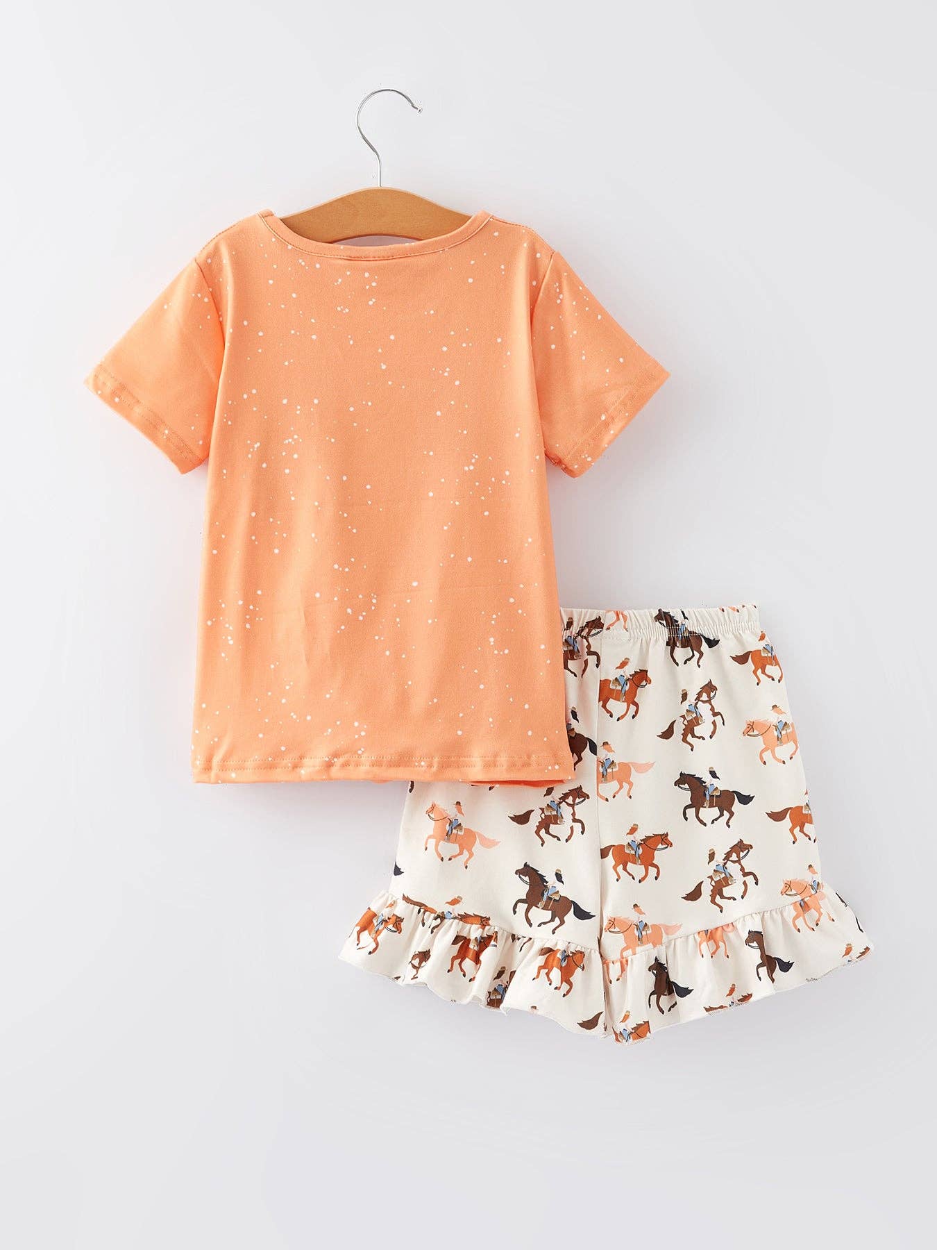Western Girls Letter Print Outfits Set: 3-4Y