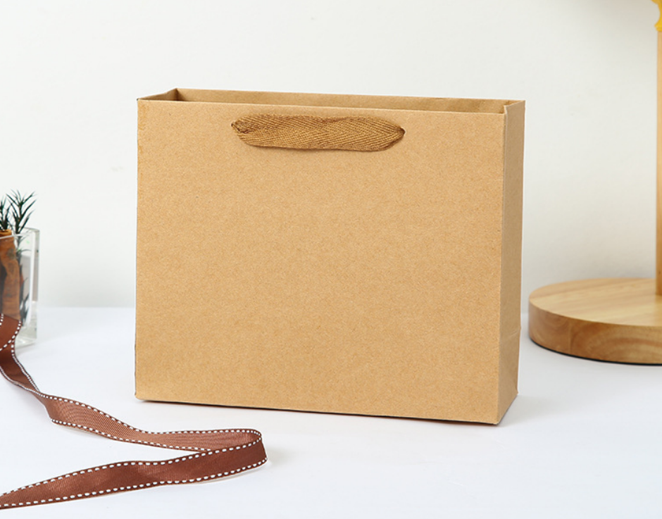 10pcs,horizontal Kraft Paper Gift Bag Free Tissue Five sizes: B1