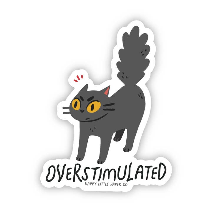 Overstimulated Cat Sticker