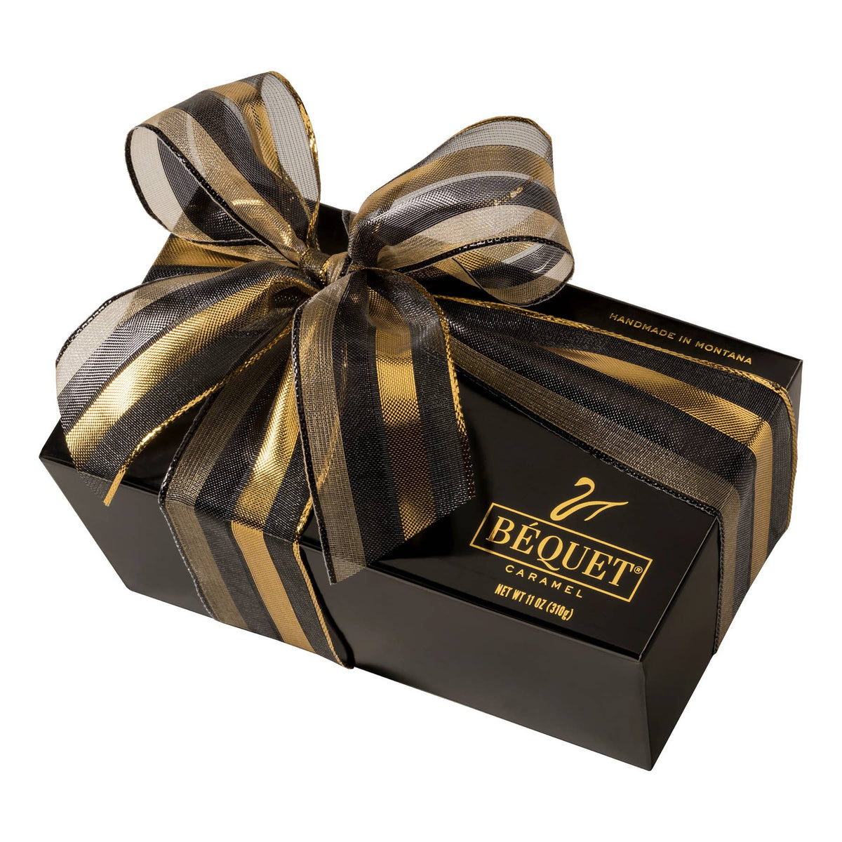 Béquet Gourmet Caramel 11 oz Ballotin Gift Box: Assorted Best Sellers Mix / Silver