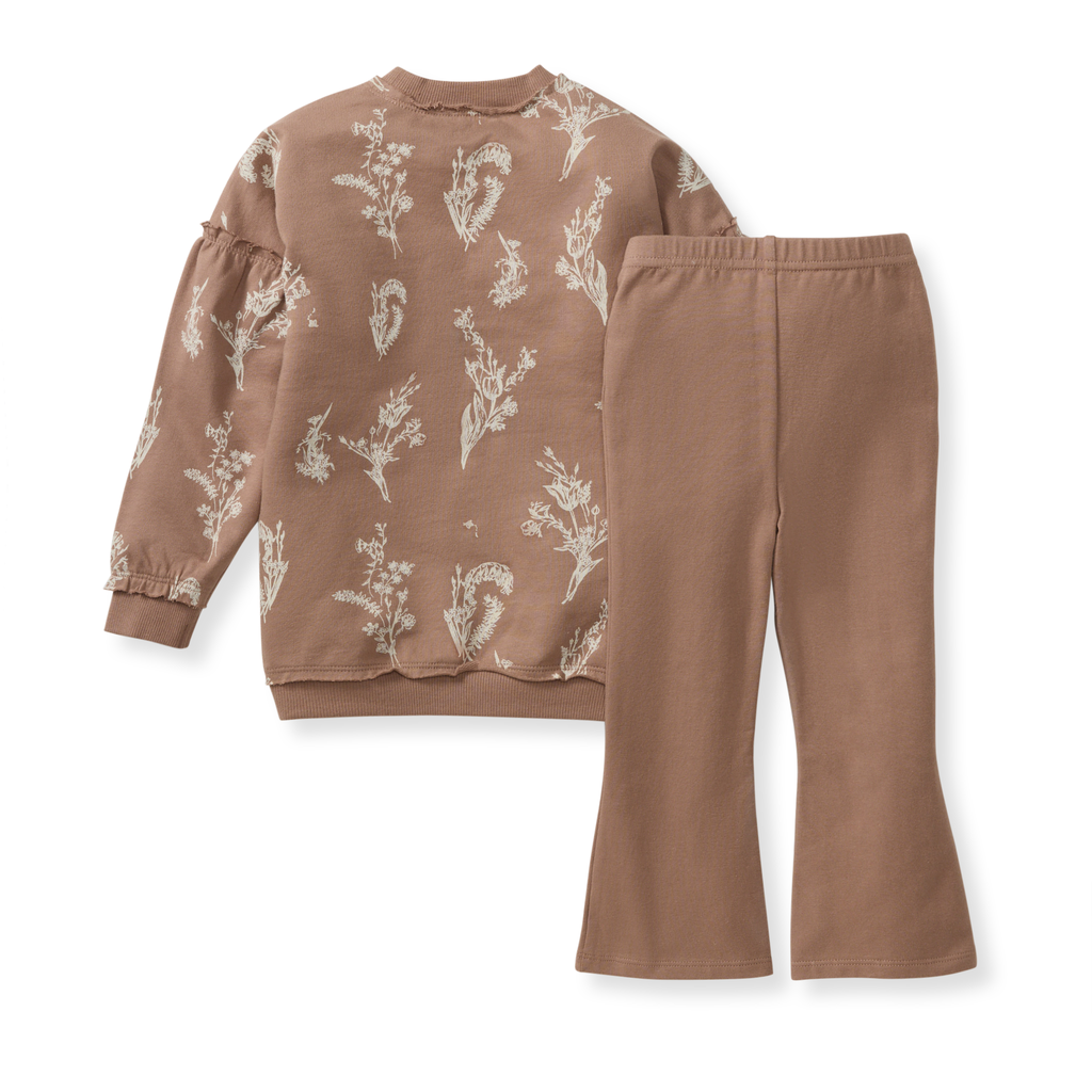 Little Wild Flower Toddler Sweatshirt Set: Ginger Loaf / 5 Toddler