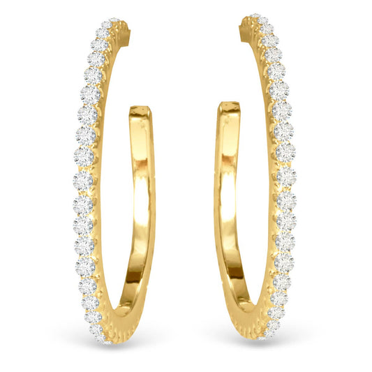 Micro-CZ Hoop Earrings -  Gold - AMANDA BLU