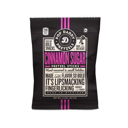 1.5oz pretzels- Cinnamon Sugar