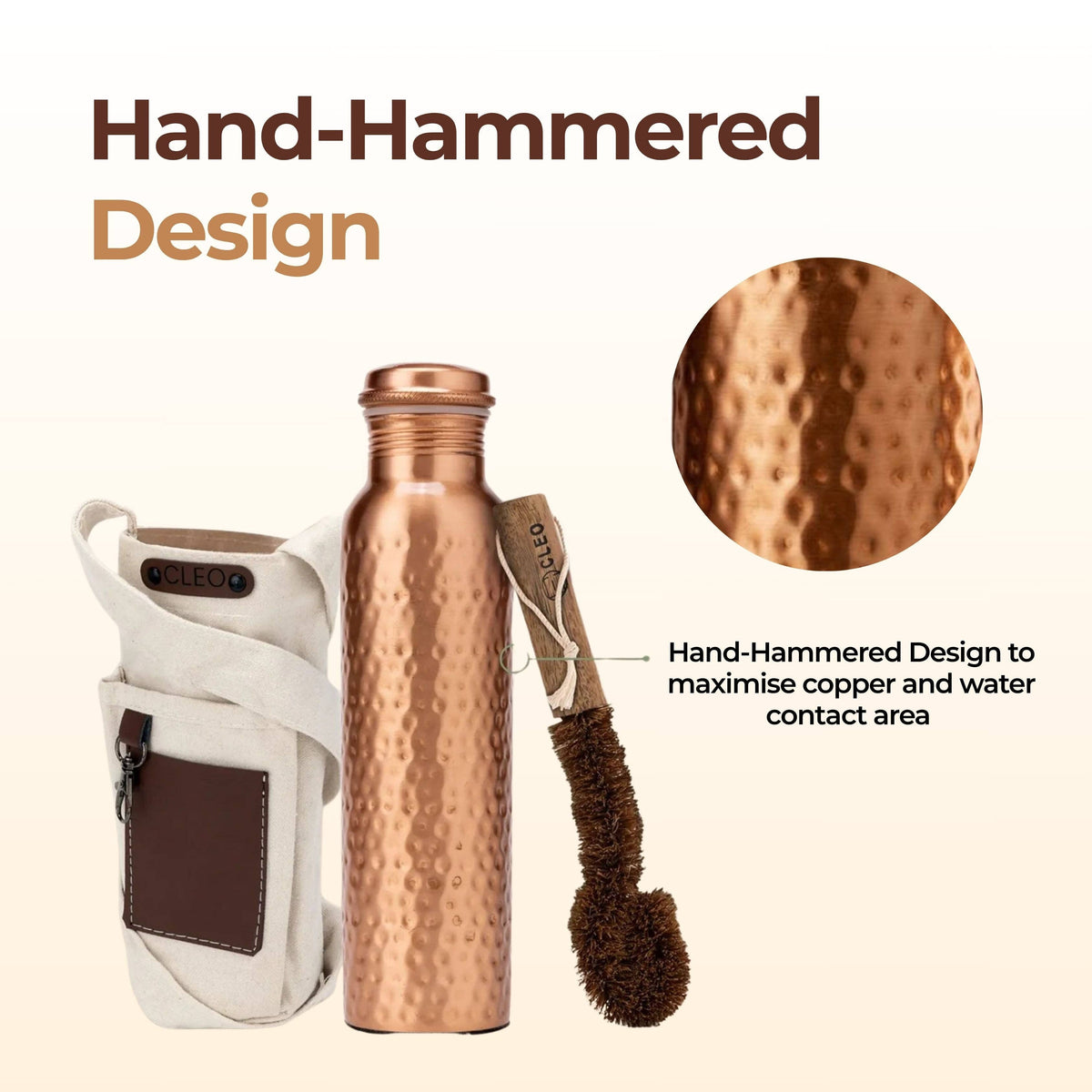 Handcrafted Ayurvedic Copper Water Bottle