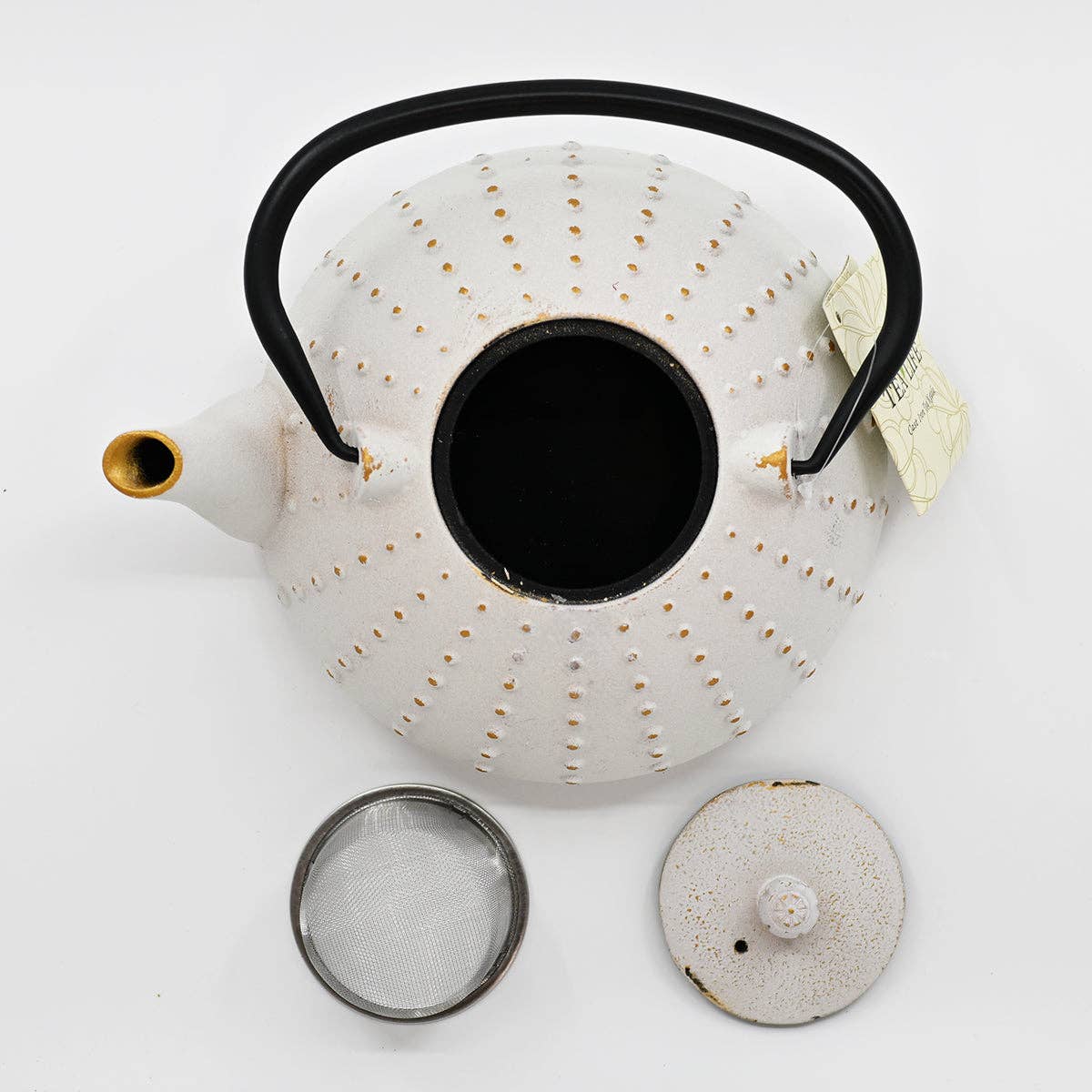 Cast Iron Teapot with Infuser – White Tokusa, 40 oz