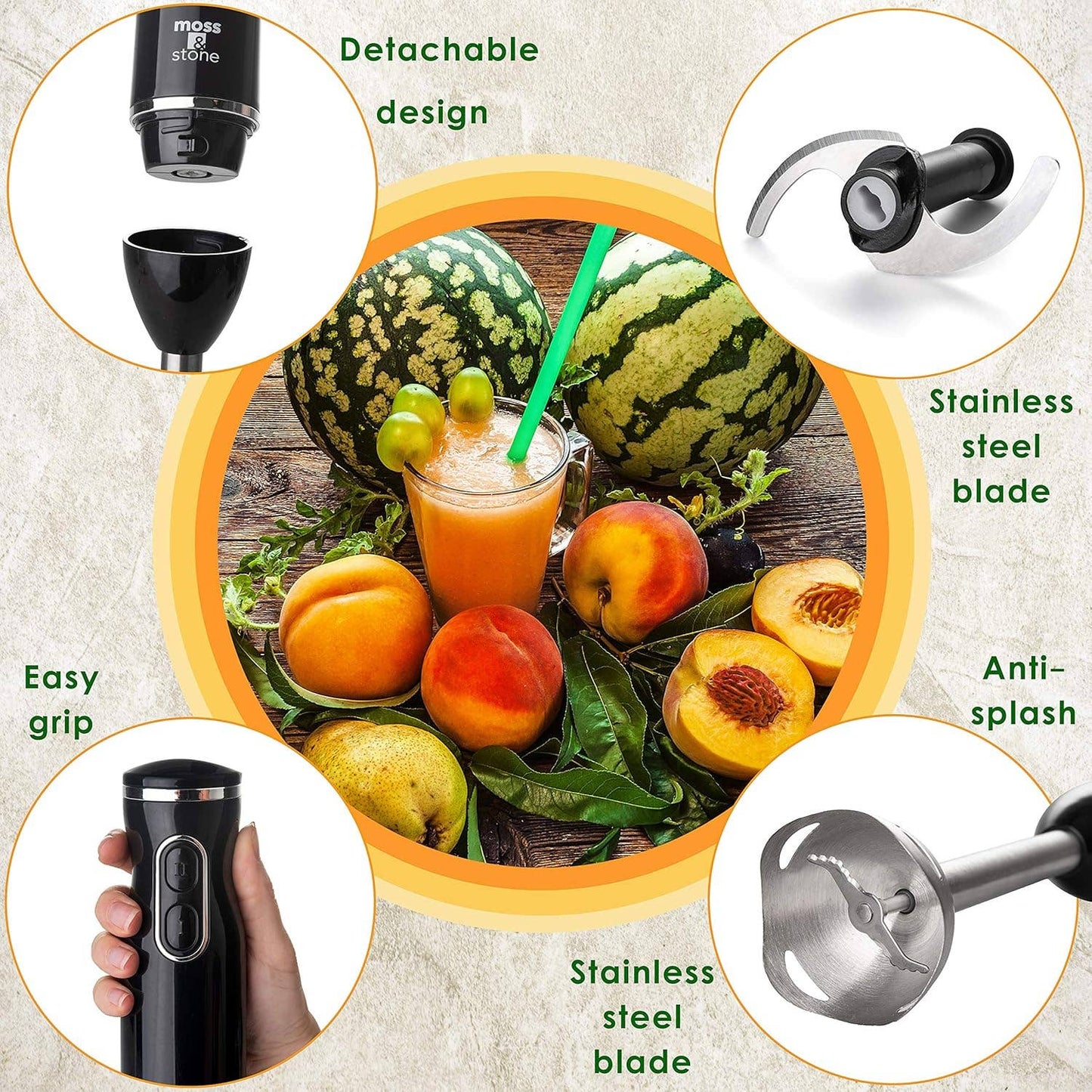 Hand Blender Electric With Add On's - Black