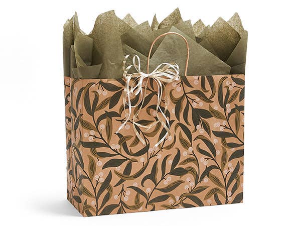 White Berries Paper Gift Bags: 25 Pack / Rose 5.25x3.50x8.25"