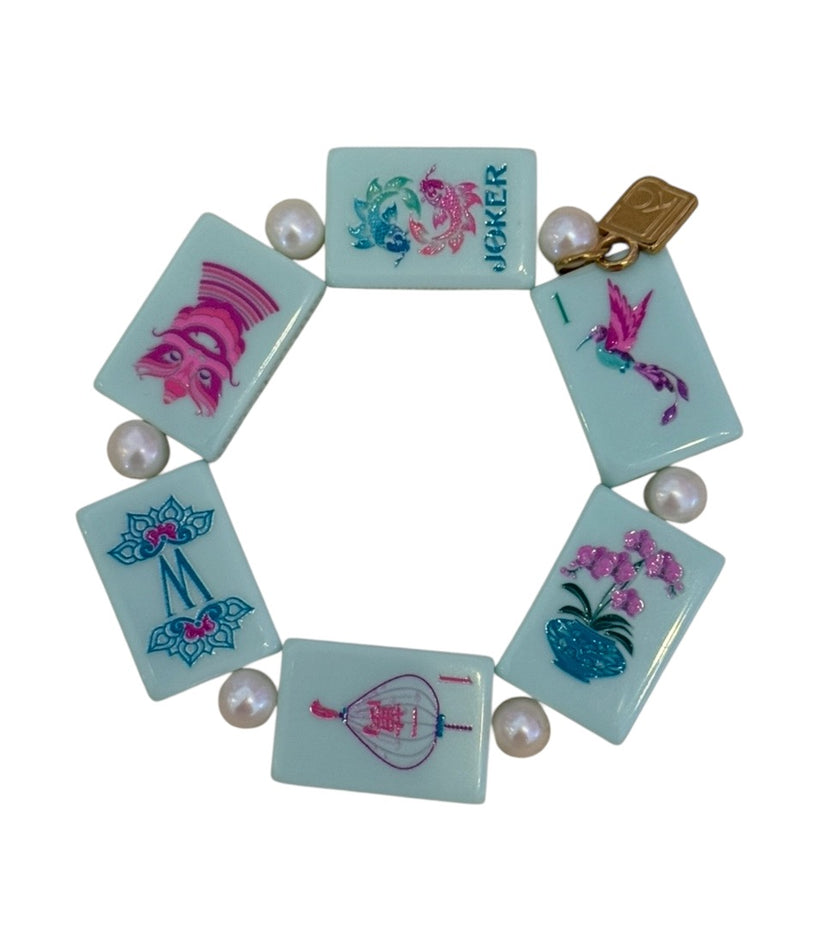KORI GREEN MINT CONDITION PEARL MAHJONG BRACELET