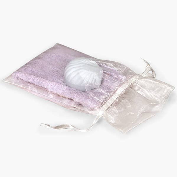Organza Sheer Bags with Satin Drawsting Ribbon : Ivory / 10 Pack / 4x6"