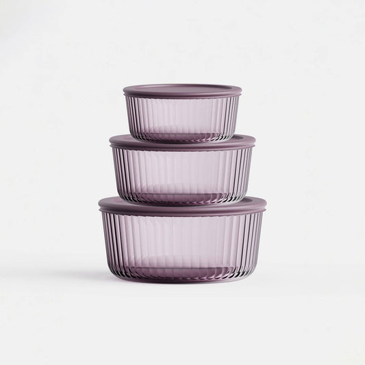 Tinted Round Container Set: Purple