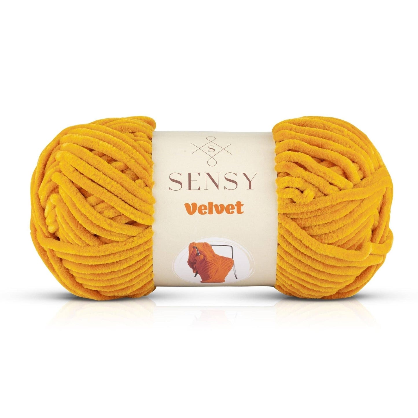 Sensy Velvet Yarn, Blanket Yarn, 3.5 oz, 132 Yards, Gauge 5 Bulky: Mustard / 1 Skein