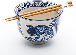 5"Dx3.75"H BOWL W/ CHOPSTICKS HOLDER & CHOPSTICKS