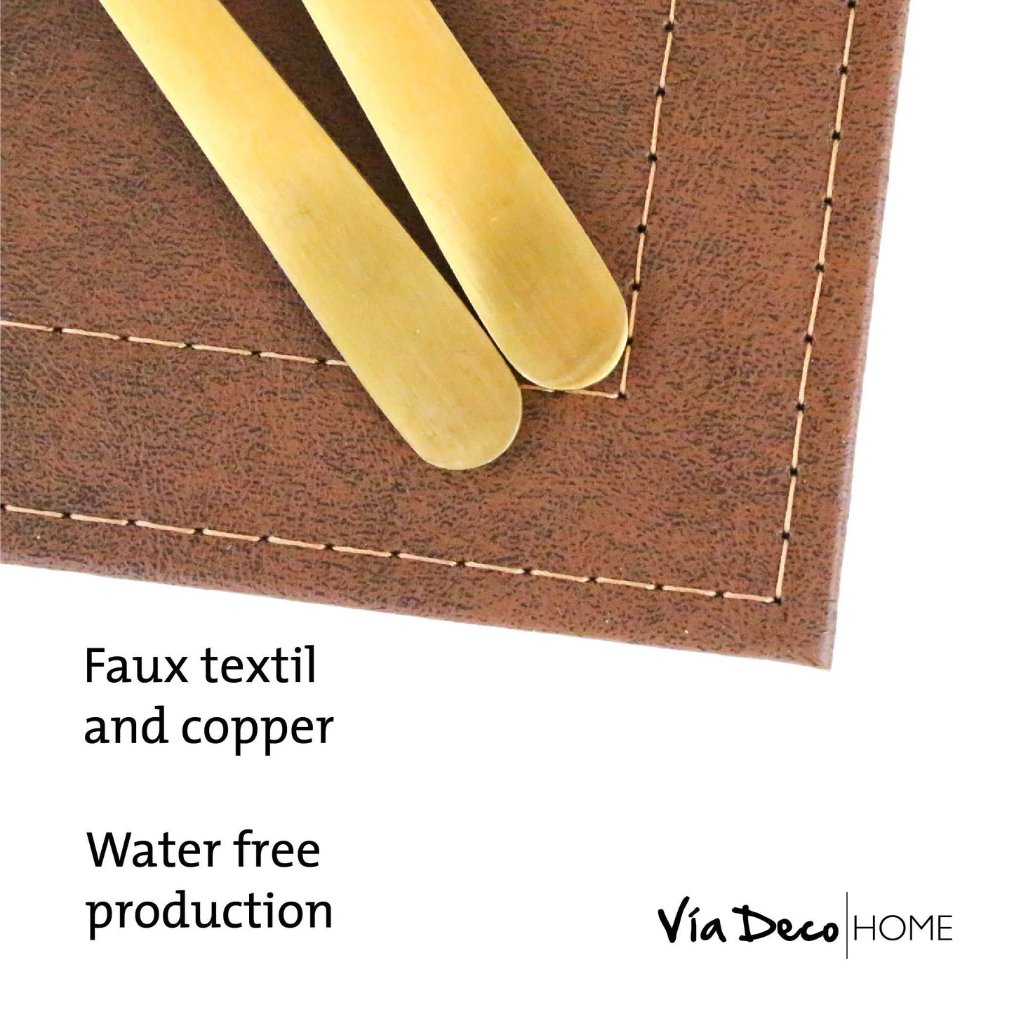 Classic Luxe Placemat Faux Leather: Brown Marble