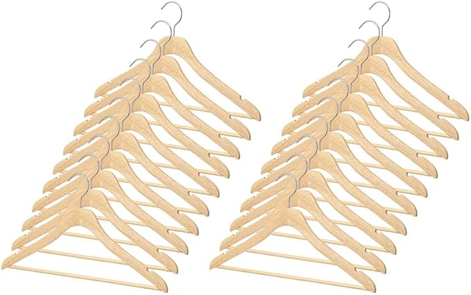 Whitmor Wooden Hangers, Premium Suit Hangers - Set of 20