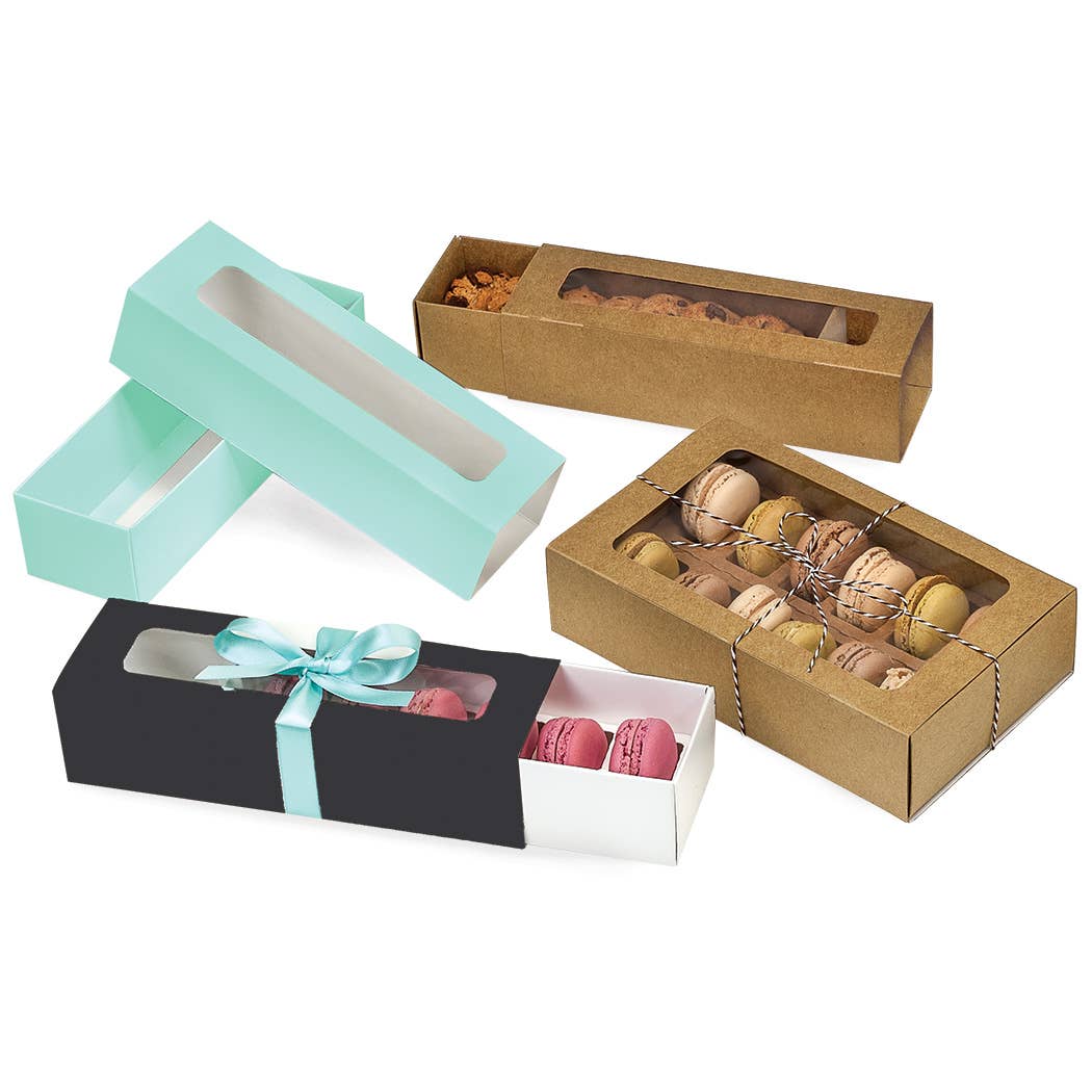 Macaron Cookie & Candy Boxes: Sage Harlequin / 10 / Single Set