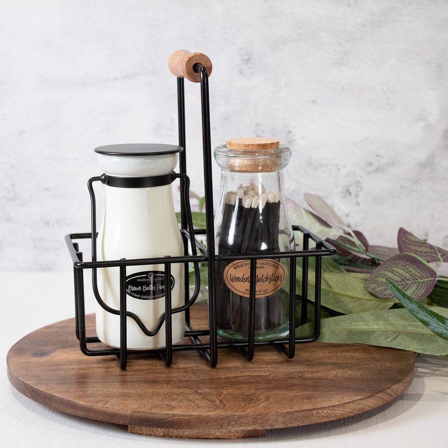 Wooden Matchsticks in a Milkbottle
