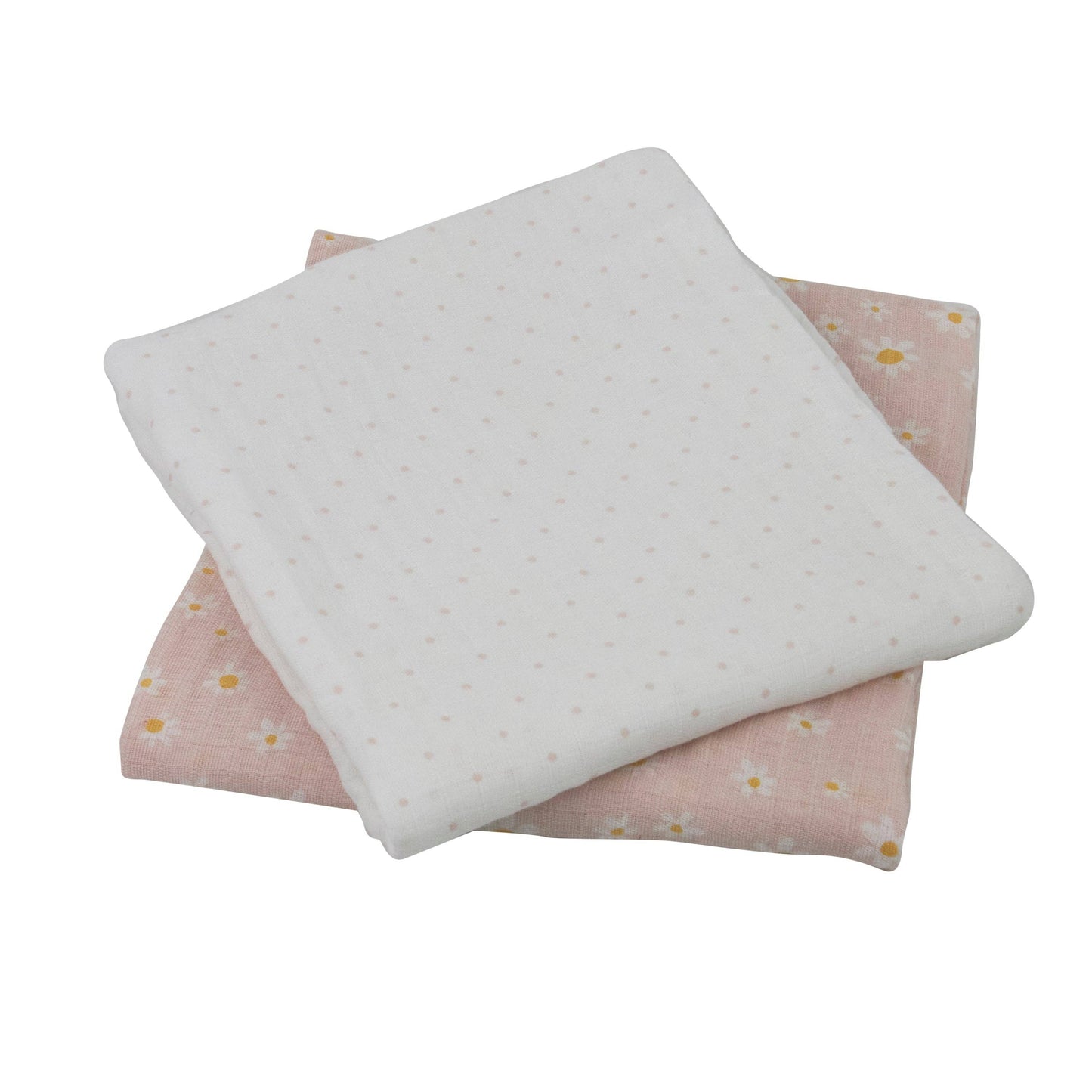 Chickpea Love Swaddle Baby Blanket 100% Muslin Cotton Baby Girl Gift Pack: Floral & Polkadot / 36x40