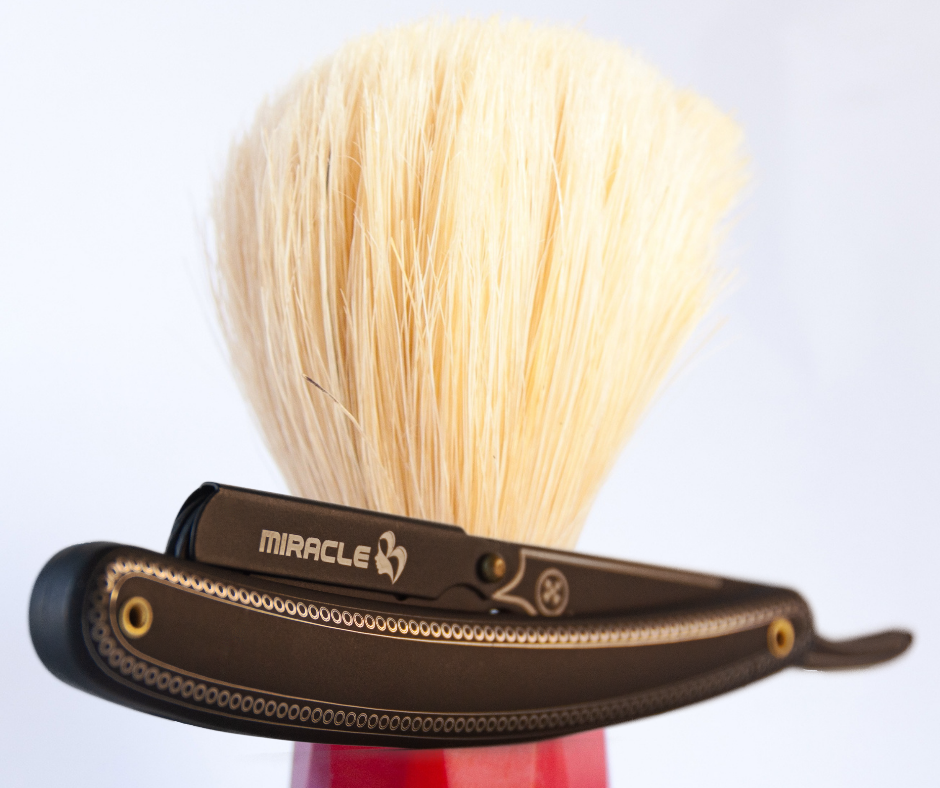 Straight Razor - Barber Razor with Black Fancy Wooden Handle