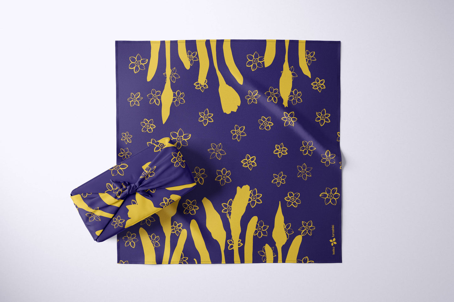Furoshiki Reusable Japanese Fabric Gift Wrap Narcissus