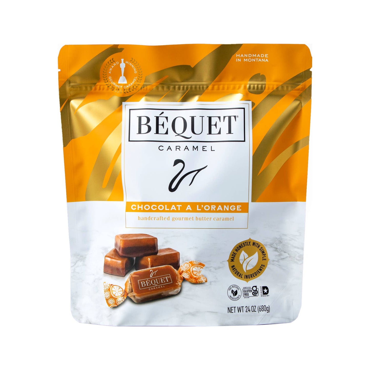 Béquet Gourmet Caramel 24 oz Resealable Pouch: Chewy