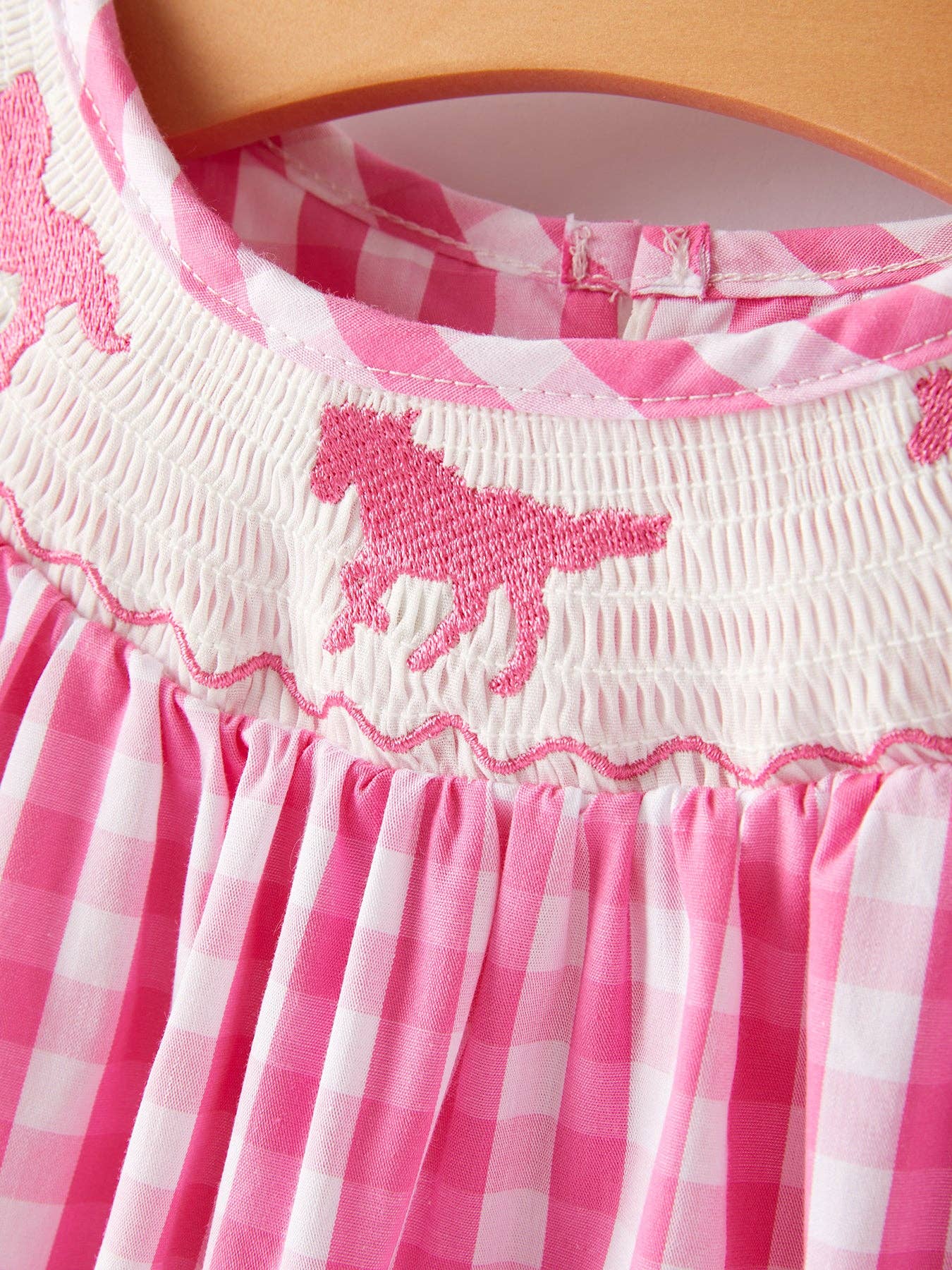 Horse Embroidery Smocking Dress: 7