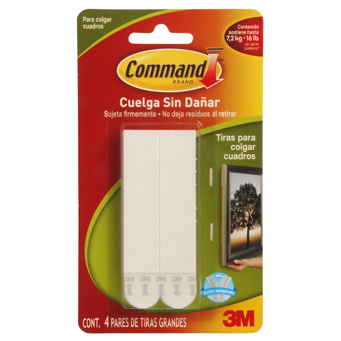COMMAND STRIPS LARGE 4CD WHT