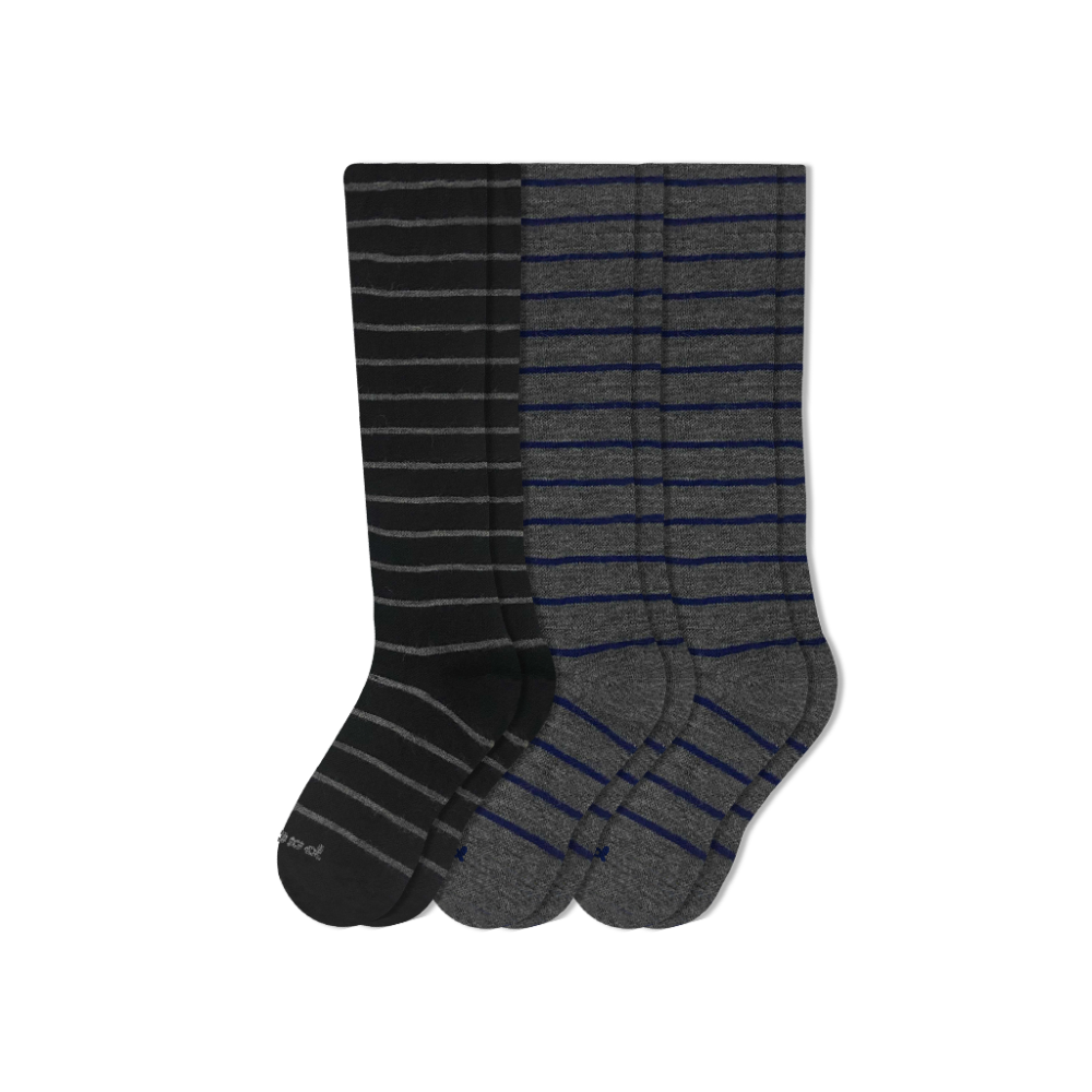 Men's Compression Socks: SOLID/Gray & SOLID/Charcoal & SOLID/Black / Medium / Large (US: 7 - 10)