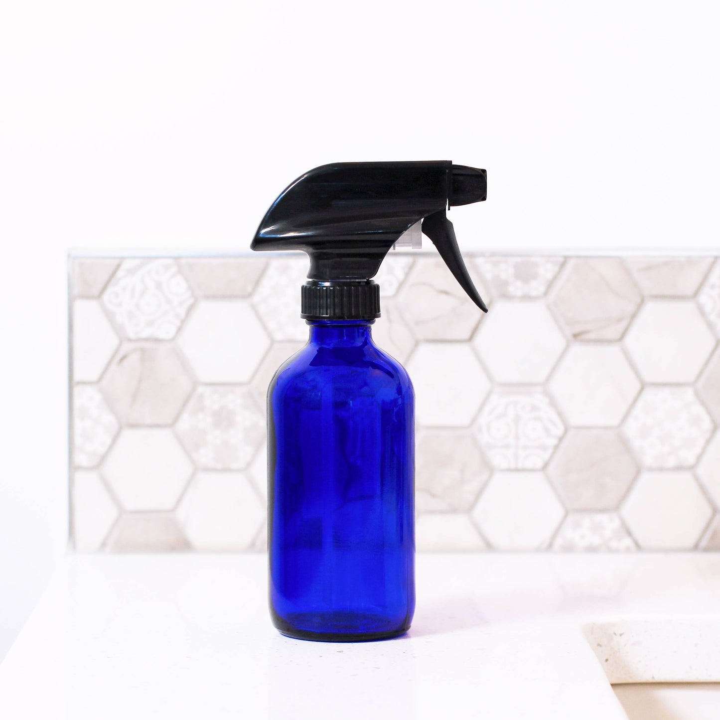 8oz Empty Blue Glass Spray Bottle