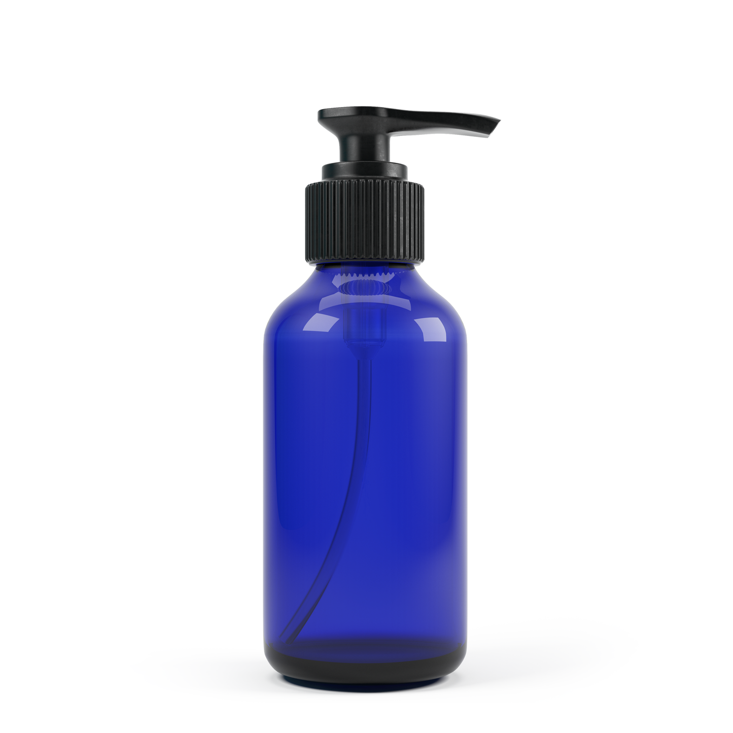 4oz Empty Blue Glass Lotion/Soap Bottle