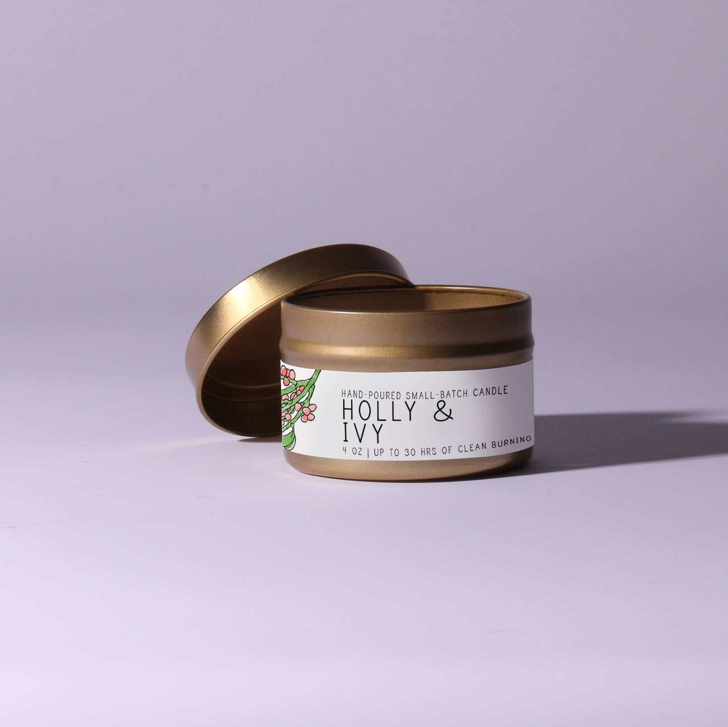 Holly & Ivy - Just Bee Candles: 7 oz (up to 40 hrs of clean burning)