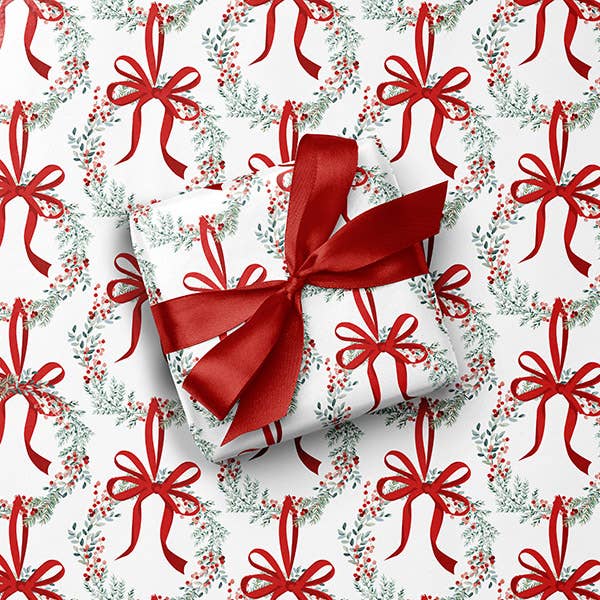 Christmas Gift Wrapping Paper: Green Tonal Stripe / 1 Pack / 24"x85'