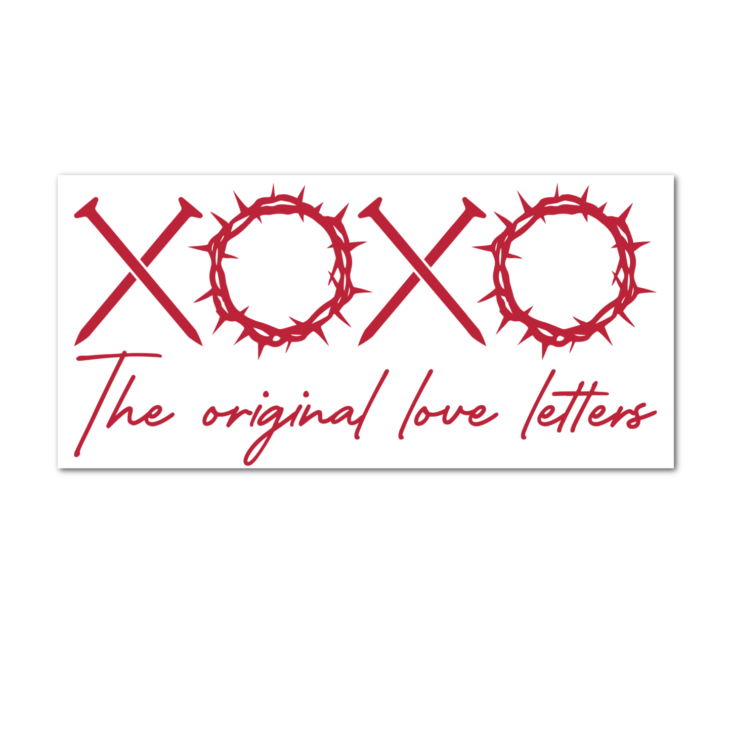 4" Jesus XOXO Cross Christian crown thorns laminated sticker