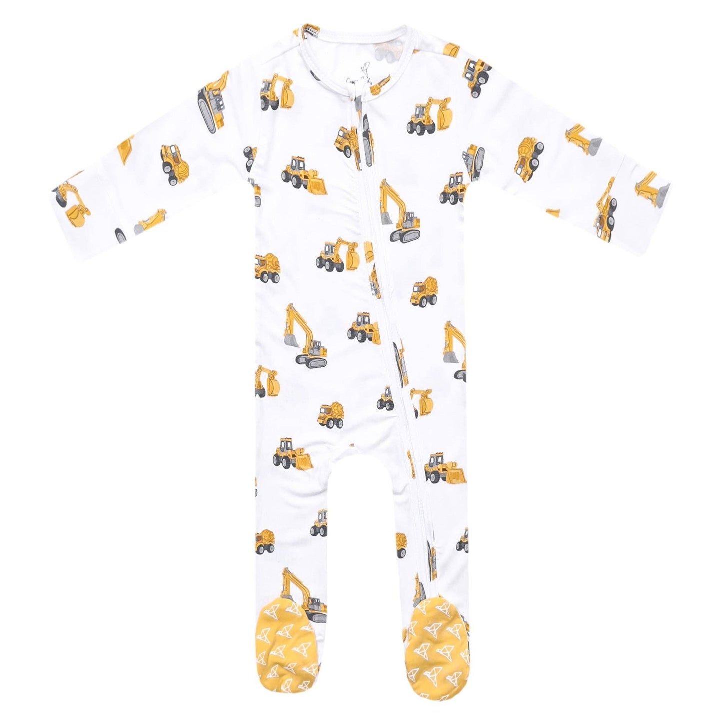 Bamboo Zip-Up Footie Pajama - Dozer: Newborn