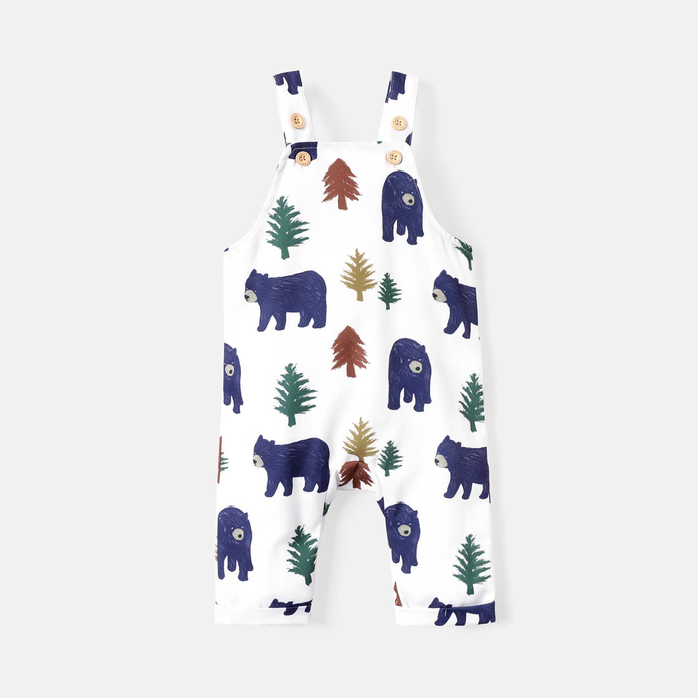 Baby Boy/Girl Allover Bear Print Overalls: Multi-color / 0-3 Months