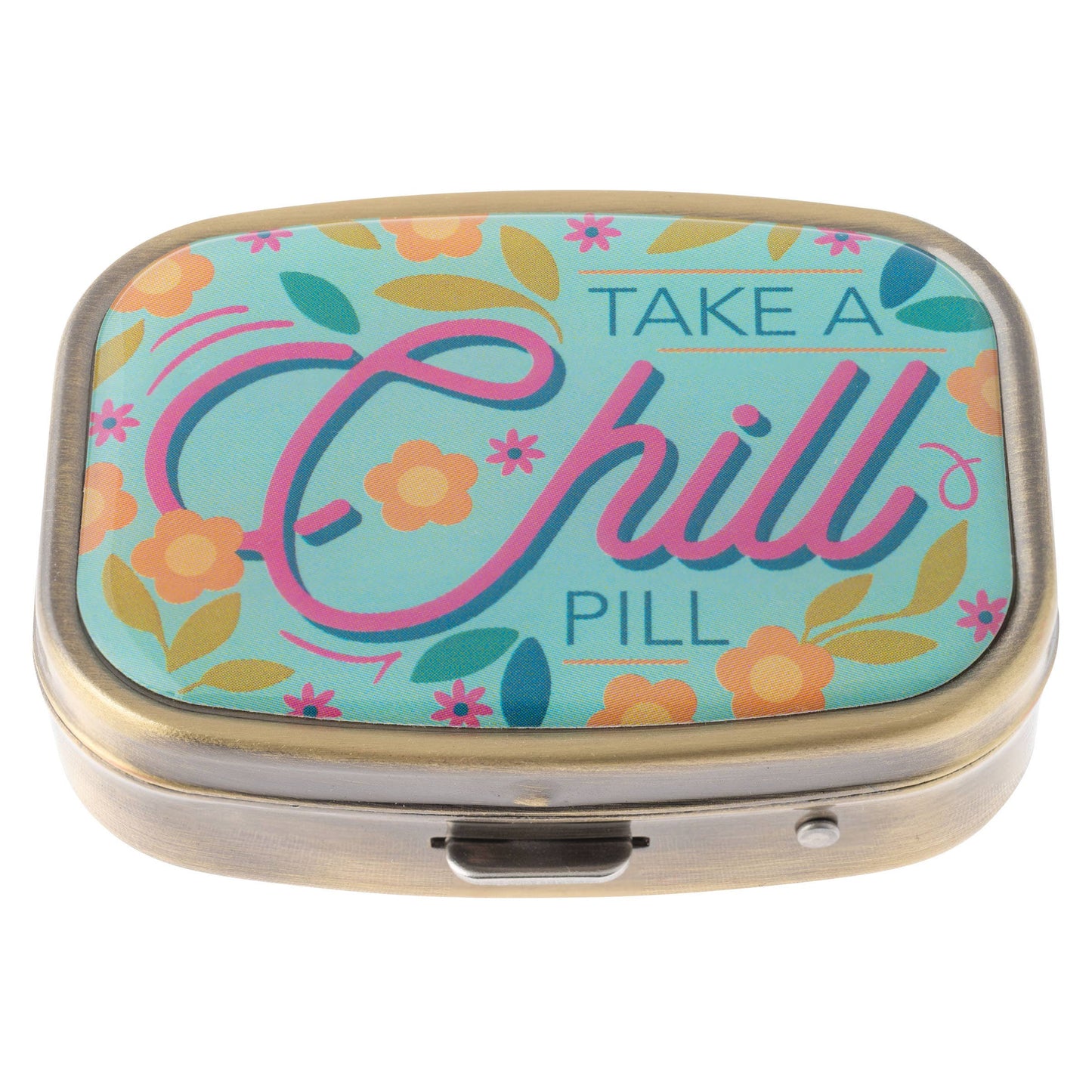 Small Metal Pill Case: Don't Panic