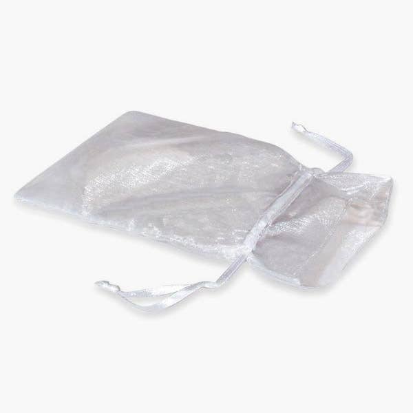 Organza Sheer Bags with Satin Drawsting Ribbon : Ivory / 10 Pack / 4x6"