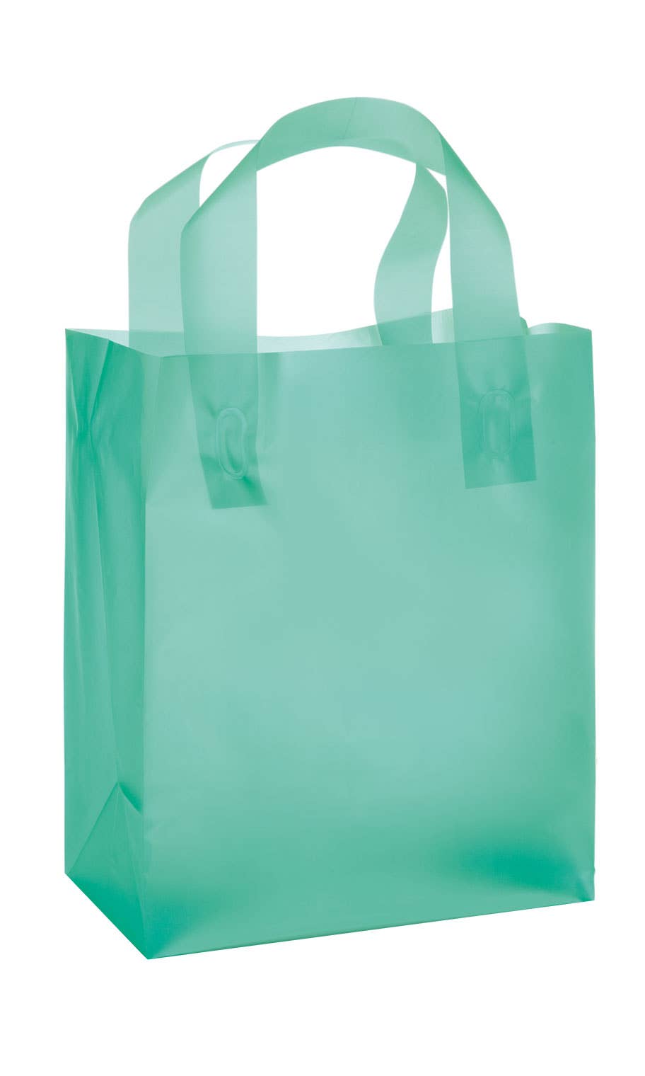 Frosted Retail Shopping Bags: Clear - Handles / Case of 250 / Large