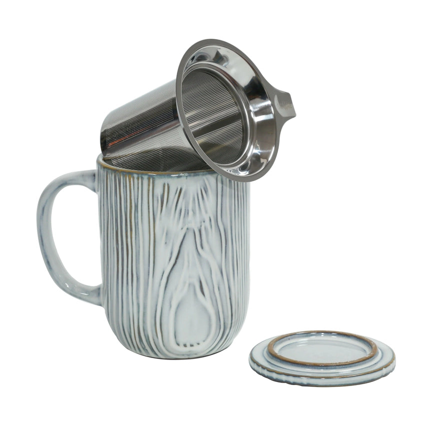 18oz Woodgrain Tea Infuser Mug