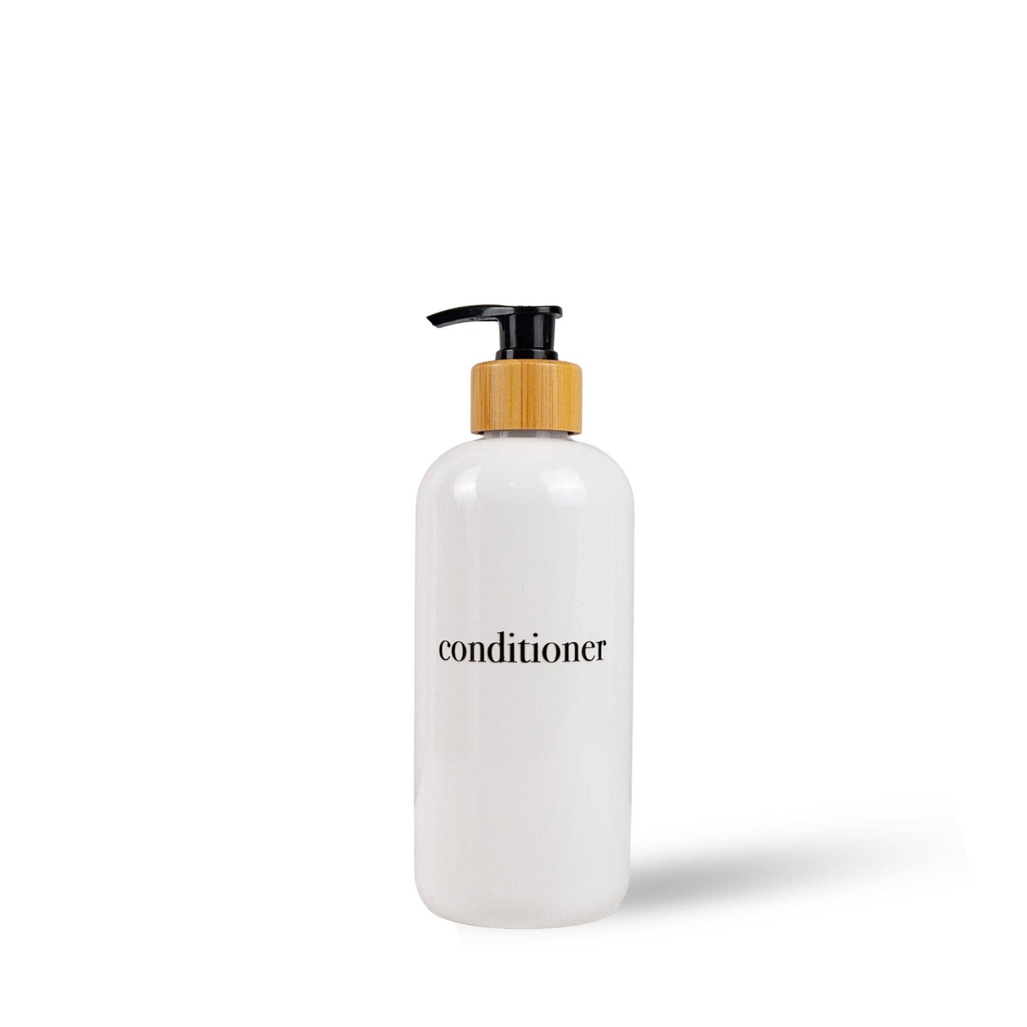 Shampoo & Conditioner Bottle Sets - Refillable | White Dispensers | Bamboo or Plastic Tops: White / Face Wash / Black / Plastic