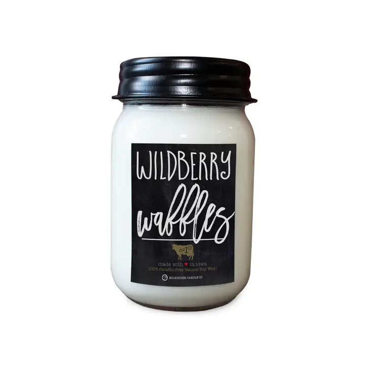 13 oz Mason Jar Candle: Wildberry Waffles
