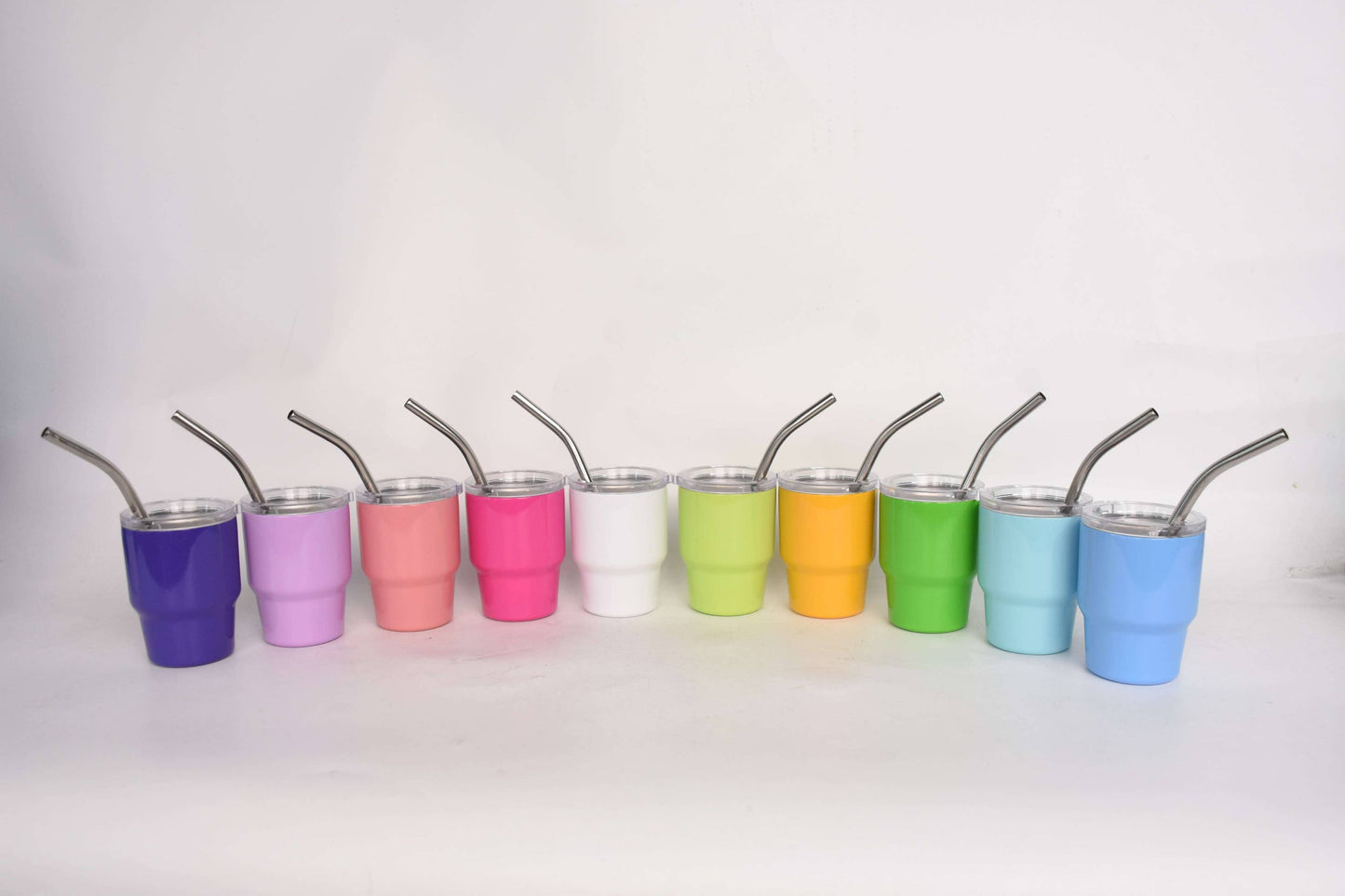 Mini Tumbler Shot Glass with Straw - Stocking Stuffer: 3. Yellow