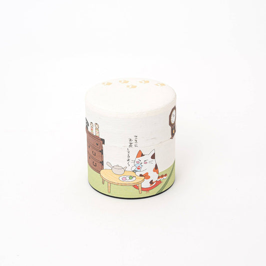 Washi Tea Canister - 5 Patterns: Cat - I'll have tea soon.