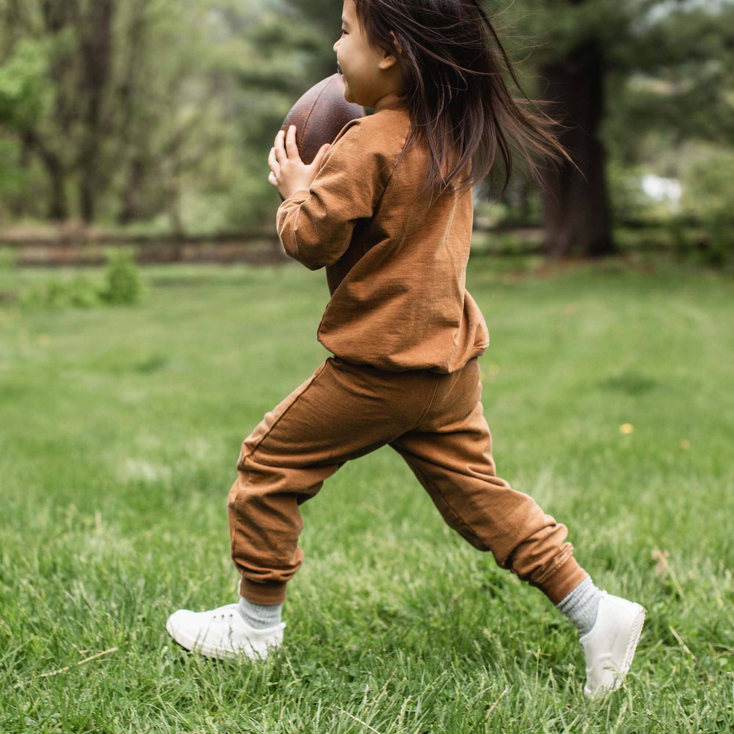 Acid Wash Football Toddler Sweatshirt Set: Hunter / 5 Toddler