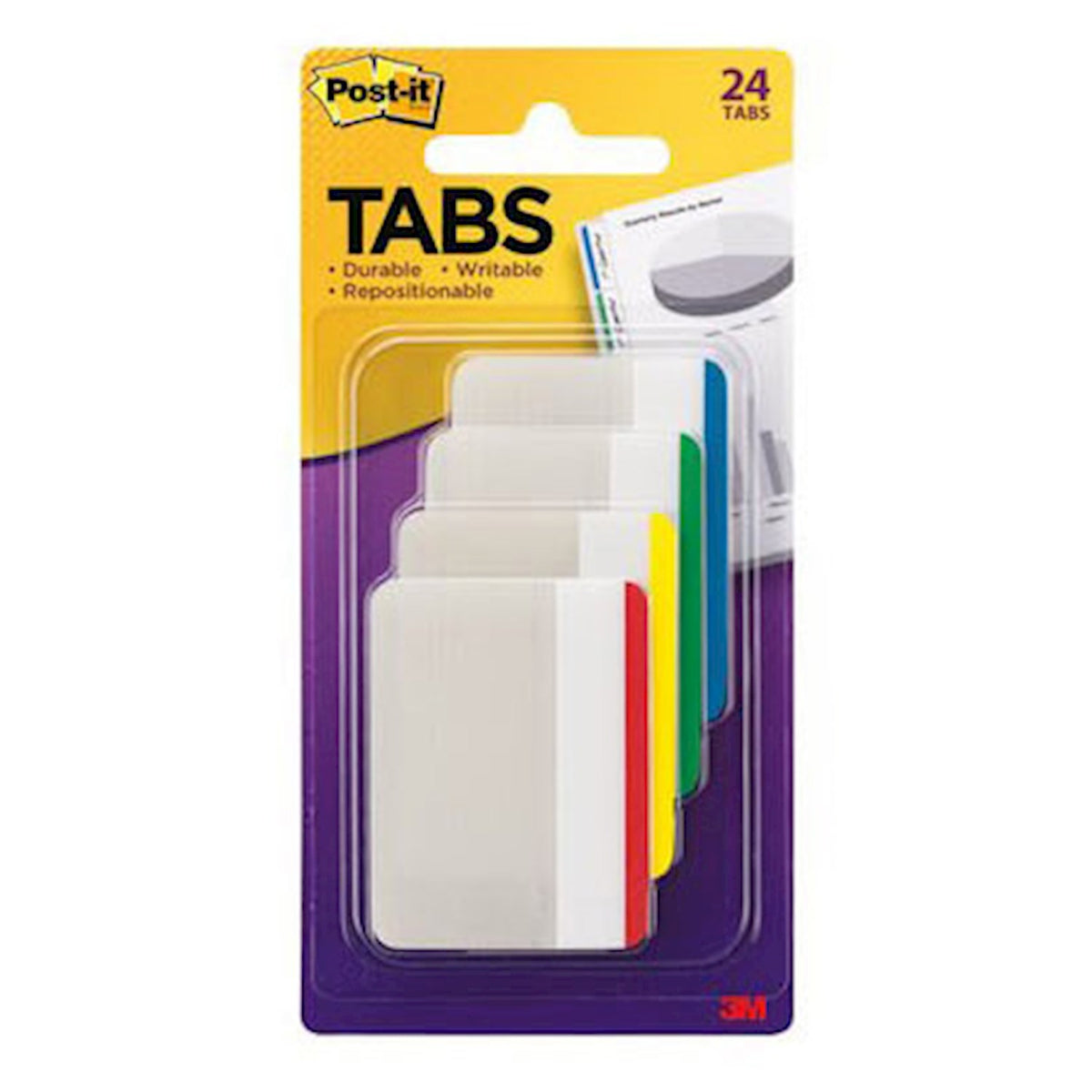 POST-IT TABS 24PK ASTD