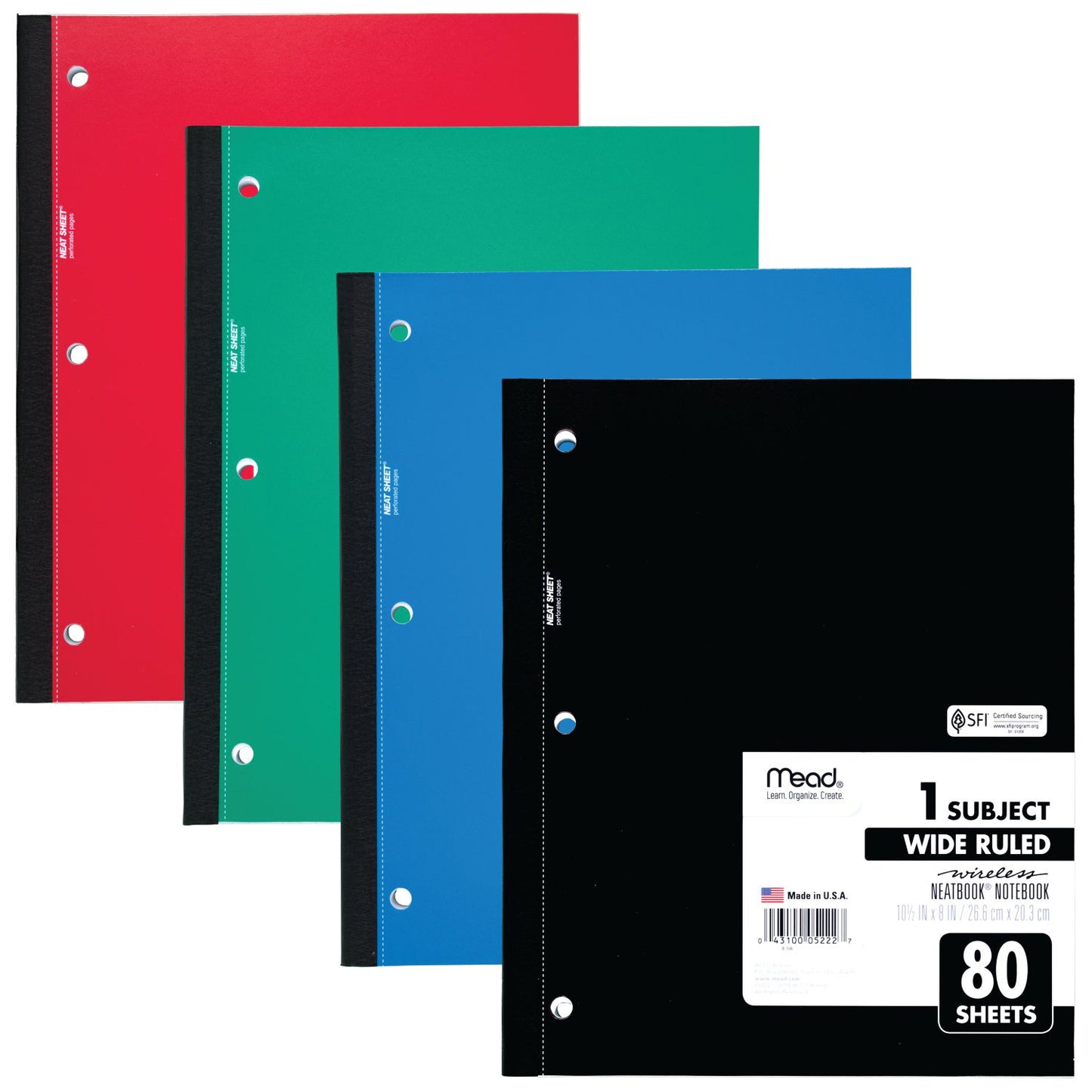 80 Sheets Wireless Notebook Wide Ruled