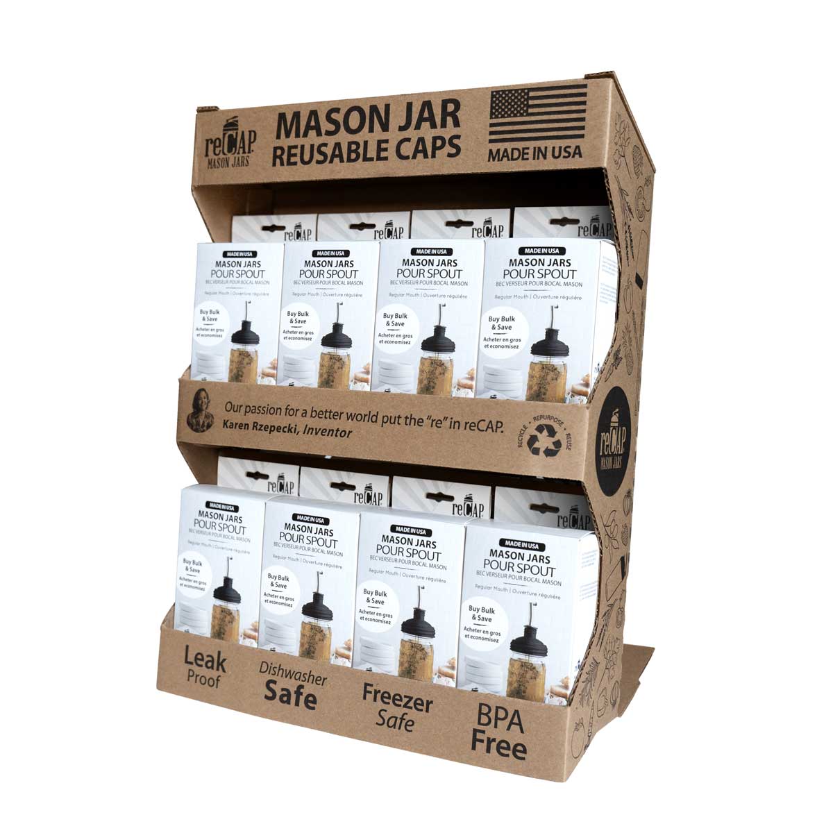 Mason Jar Pour Spout Lid, by reCAP®  - Sidekick of 16: Black