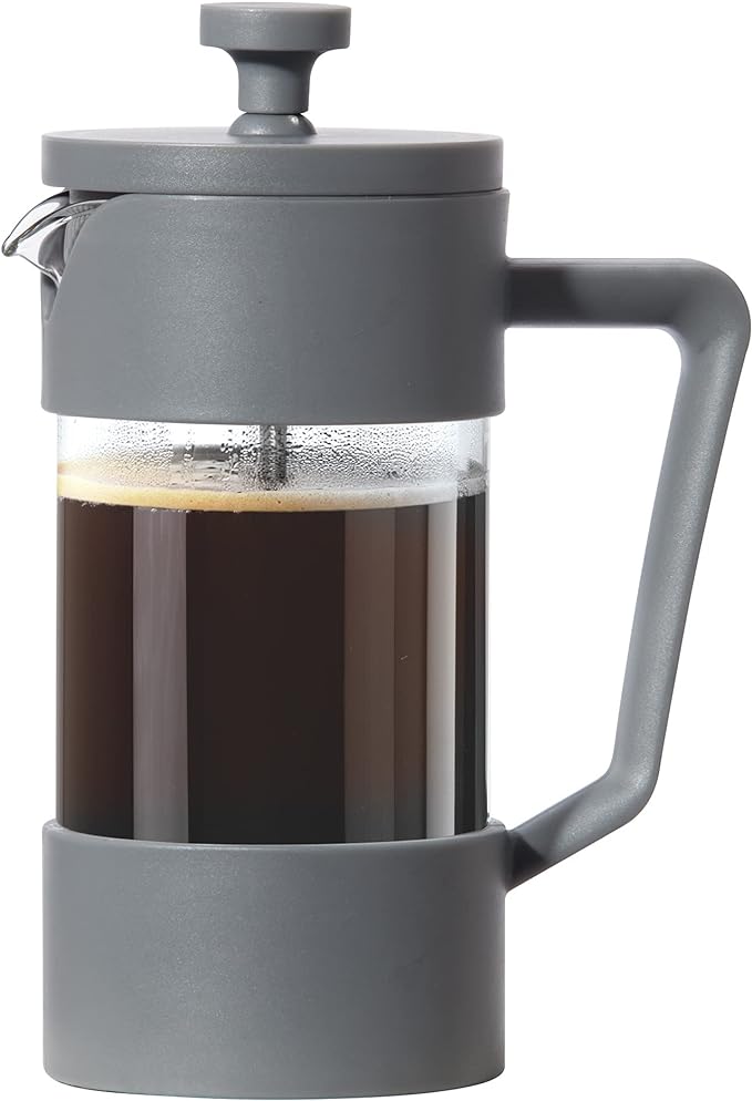 OGGI 3 CUP GLASS FRENCH COFFEE PRESS GREY